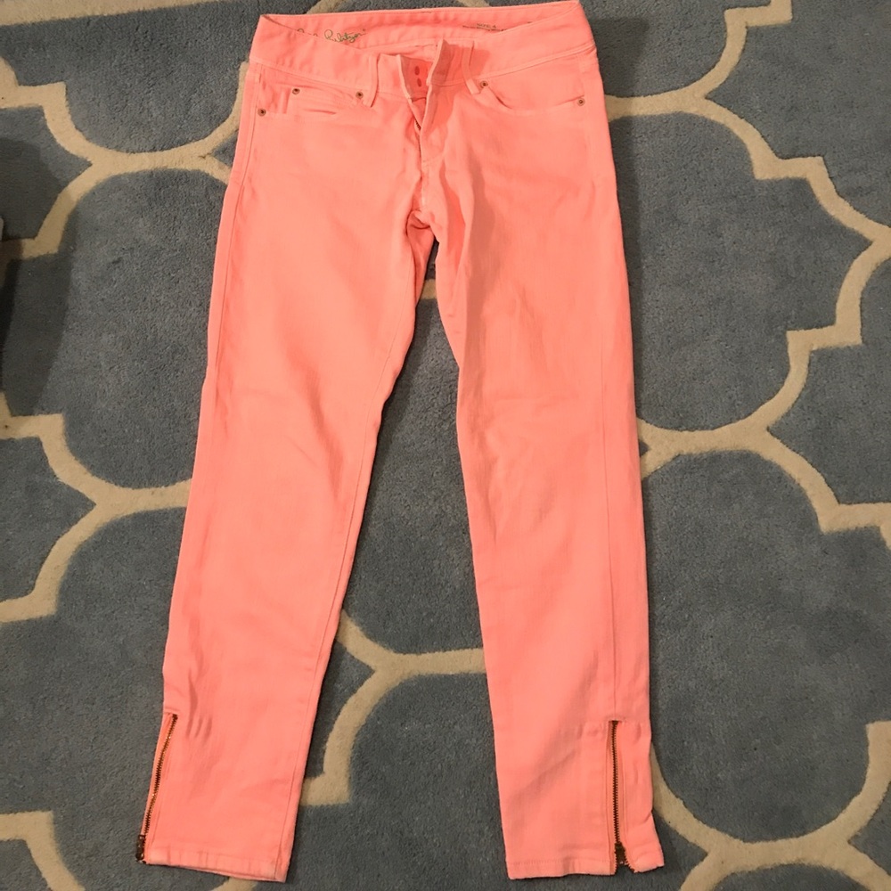 Lilly Pulitzer pink skinny jeans